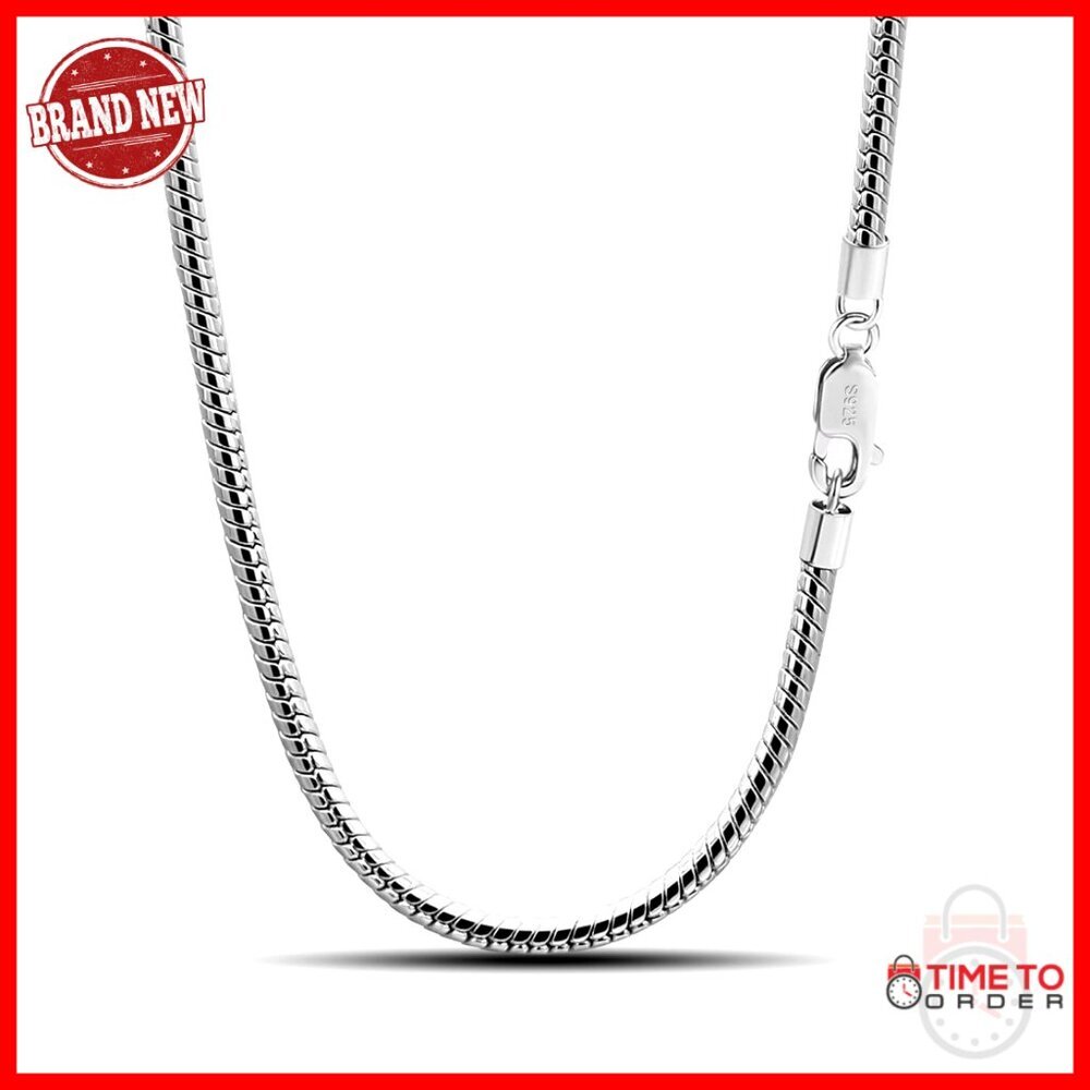 925 Sterling Silver Snake Chain Necklace 16-30 Inches Unisex Fine Jewelry